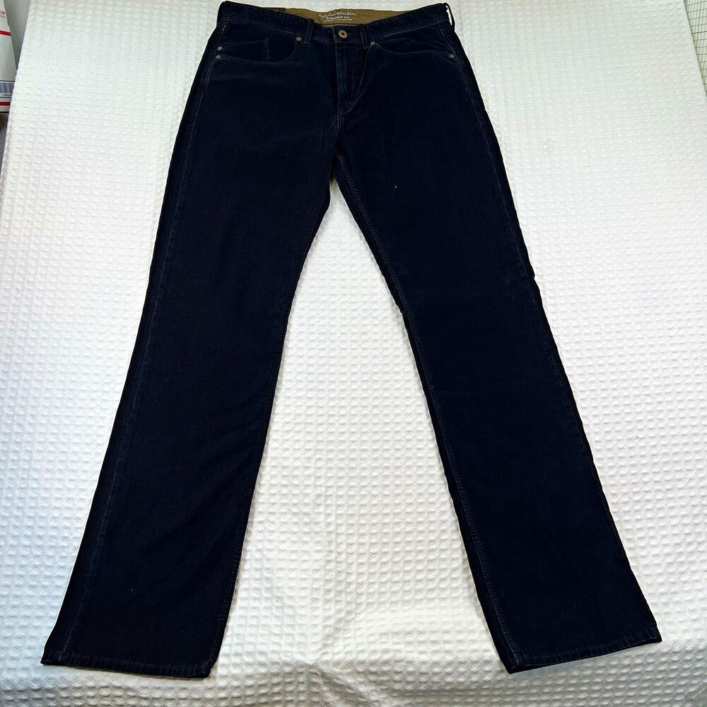 Banana Republic Mens Black Pima Cotton Corduroy Pants Straight Fit 32x34 NWT